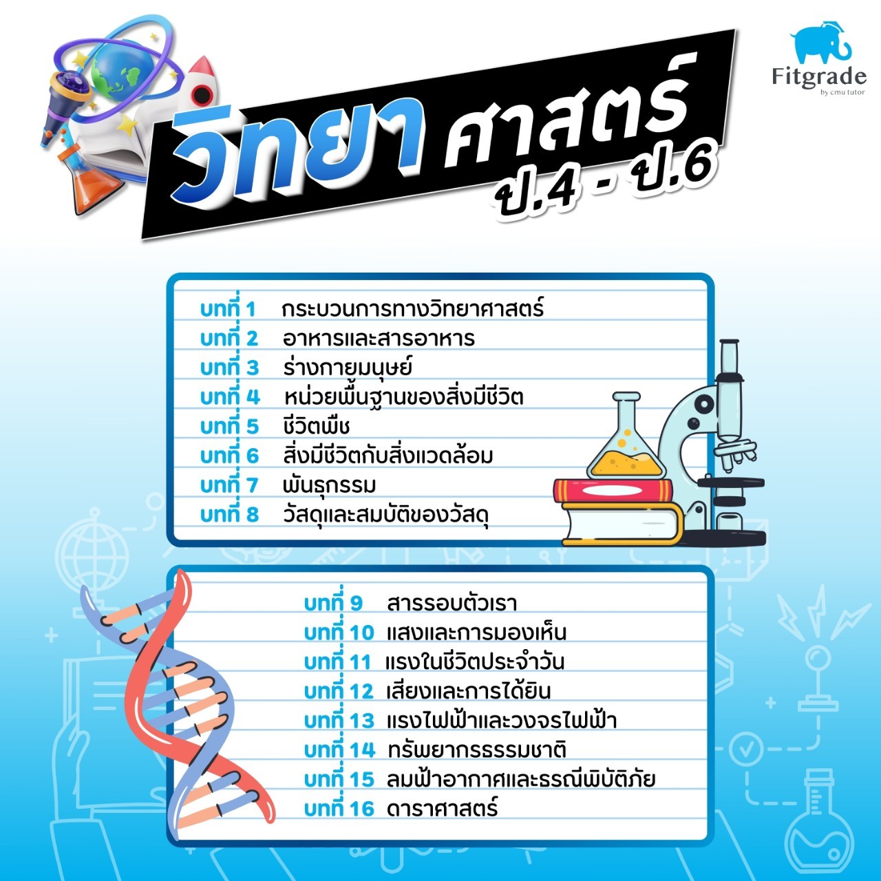 หลักสูตรเรียนพิเศษวิทยาศาสตร์ ป.4 – ป.6 เชียงใหม่ FitGrade