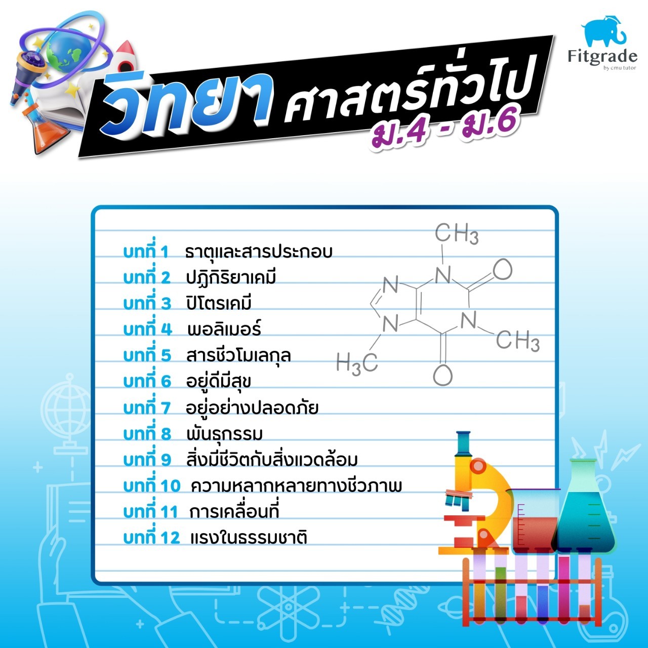 หลักสูตรเรียนพิเศษวิทยาศาสตร์ทั่วไป ม.4 – ม.6 เชียงใหม่ FitGrade